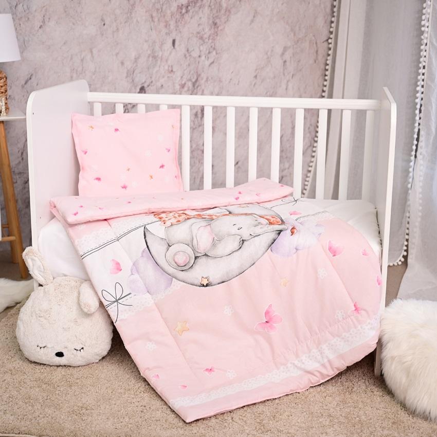 Set lenjerie pat 3 piese, bumbac ranforce, Cosy, Butterflies Pink