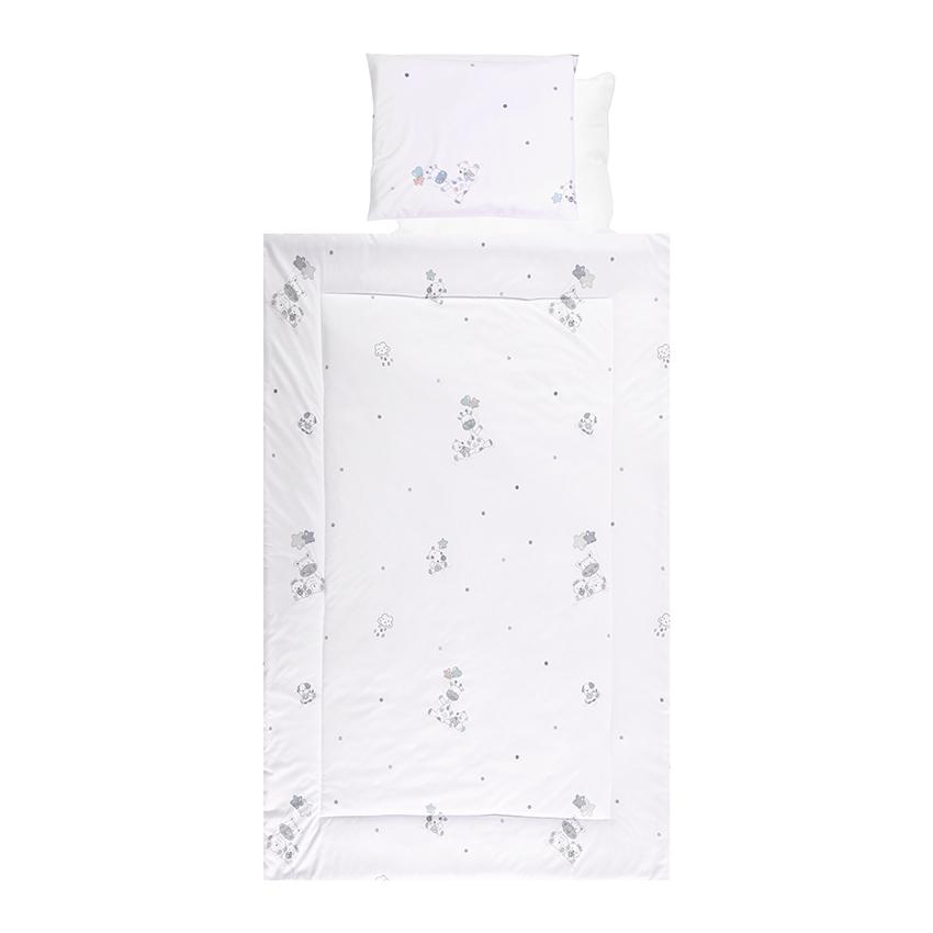 Set lenjerie pat 4 piese, bumbac ranforce, Giraffe White - imagine 3