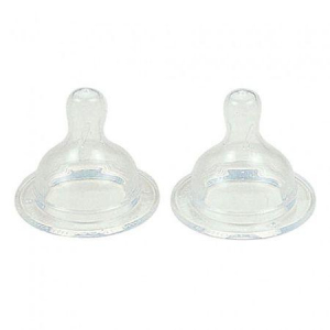 Set 2 tetine silicon, ptr.biberoane cu gat larg, Medium